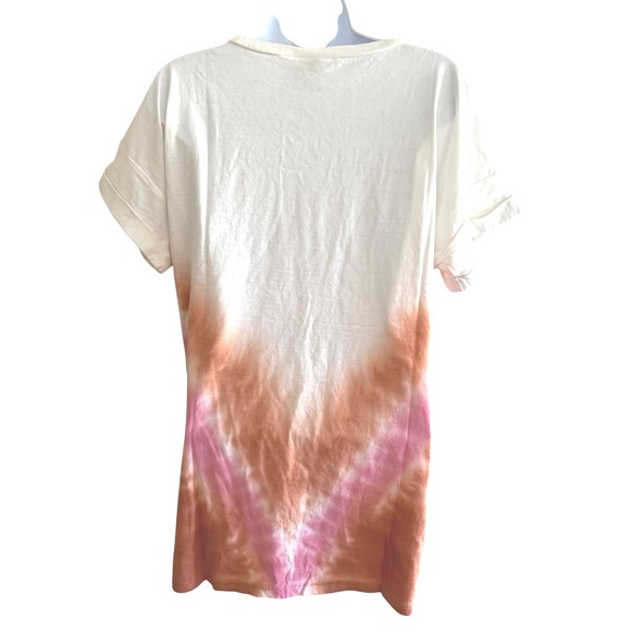 NWT Like Love Womens V Neck T Shirt Tie Dye Short Sleeve Casual Top Size Small - Picture 4 of 5
